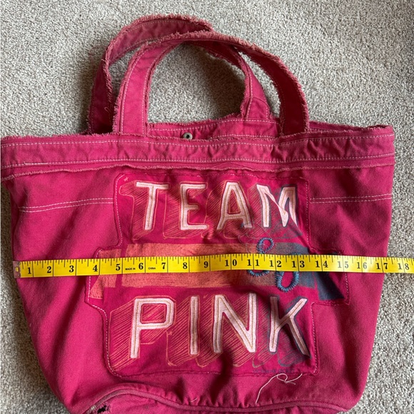 Y2K Victorias Secret Team Pink Tote Bag - Red/ Pink millennial trend - Picture 2 of 7